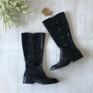 NWT Born black leather buckle boots sz 6